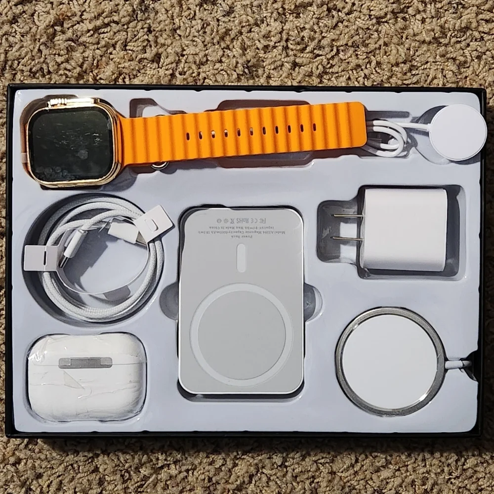 DMES || Smartwatch with Vibrant Orange Band